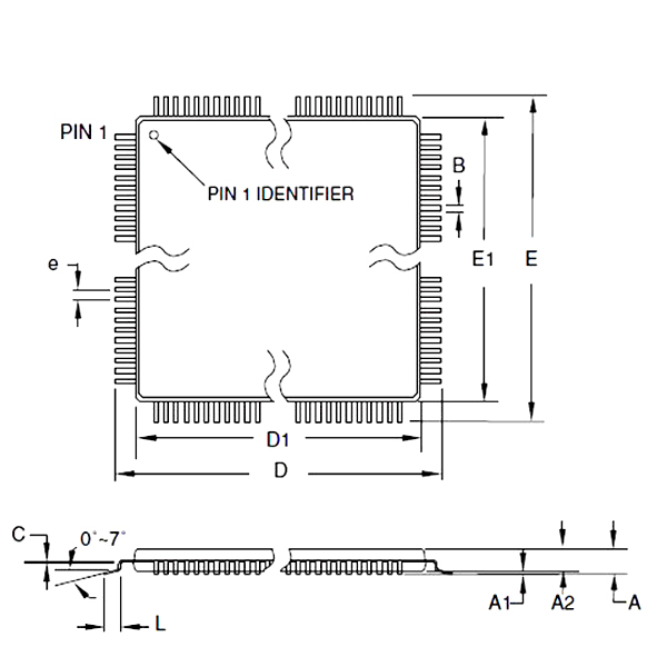 ATMEGA328P-MUR,QFN 8位微控制器,尺寸規格