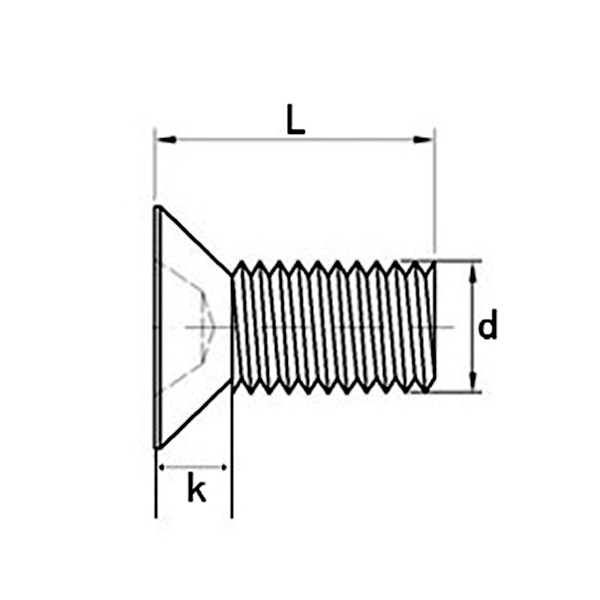 十字平頭螺絲,側面