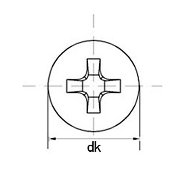 十字平頭螺絲,正面