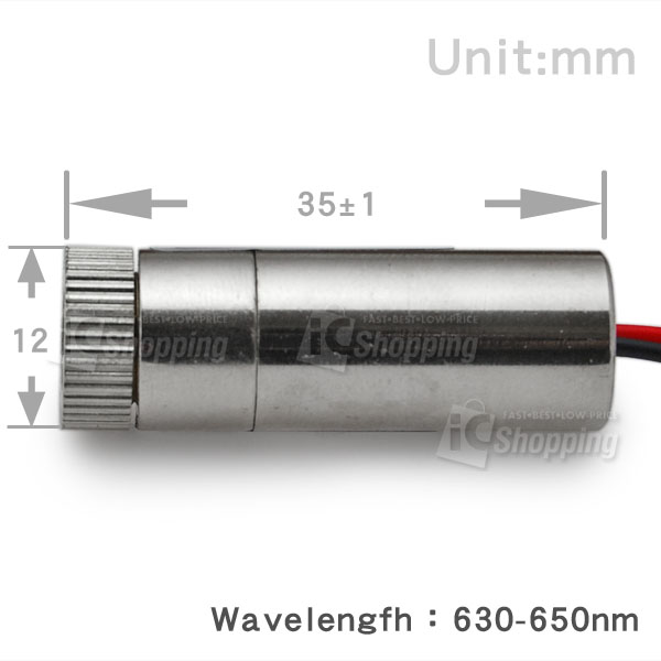 一字線 紅光可調雷射發射管,尺寸規格
