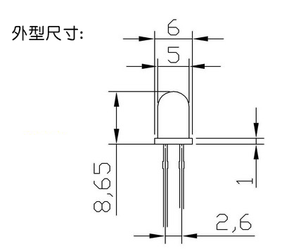 5mm LED 圓頭_規格