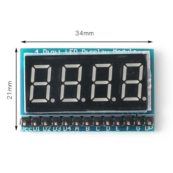 0.36吋4位七段顯示器模組-紅光(共陽)規格圖
