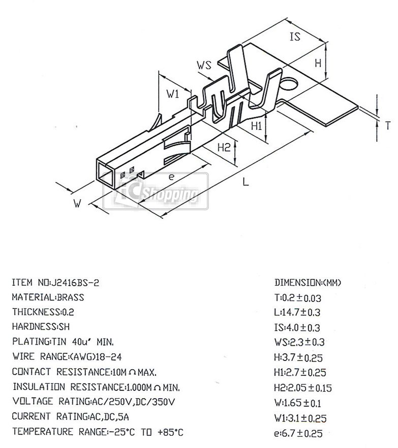 J2416BS-2,金屬端子,尺寸規格