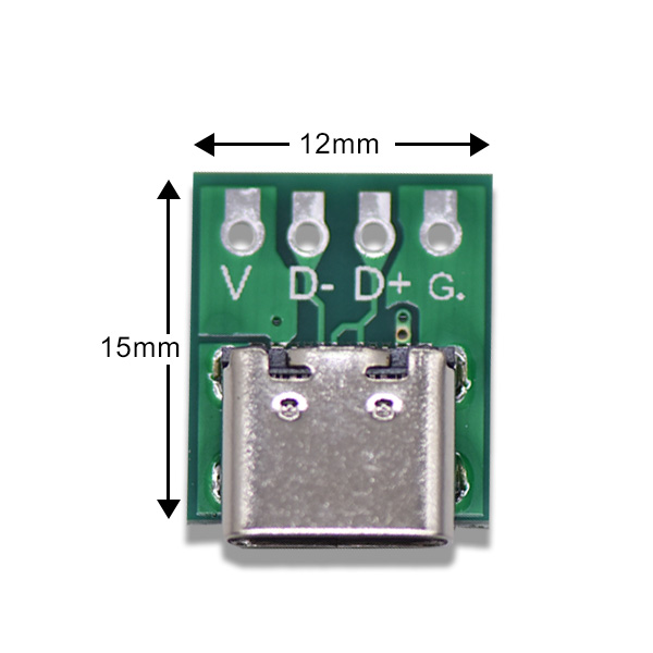 USB Type-C母座轉接測試板 尺寸
