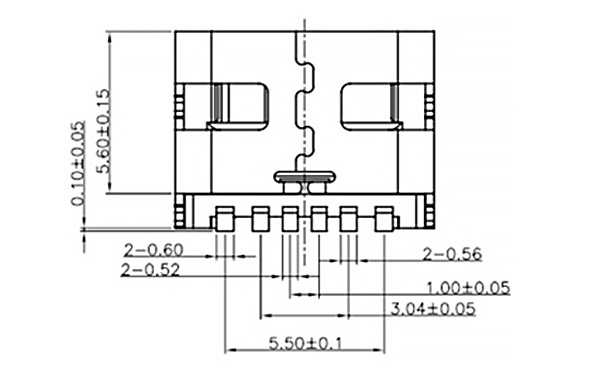 USB Type-C SMD 母座 6P 尺寸