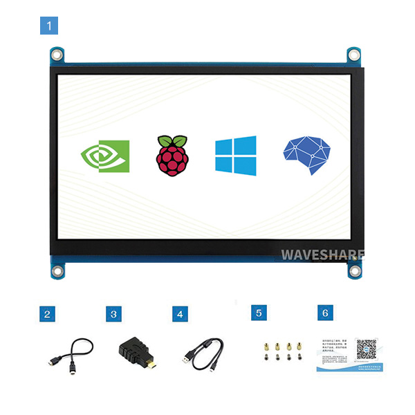 7吋 HDMI LCD(B) 1024x600 電容式觸控螢幕