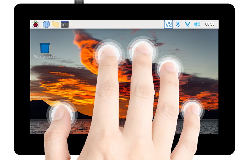 5吋 電容式觸控螢幕 800x480 DSI介面 5點觸控