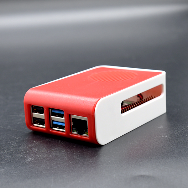 Raspberry Pi4 ABS帶風扇外殼(紅白色)