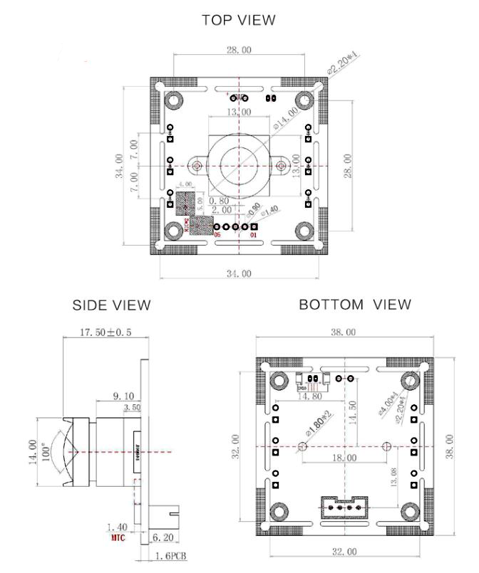 OV2710 廣角攝像頭/攝影機模組【贈線材】