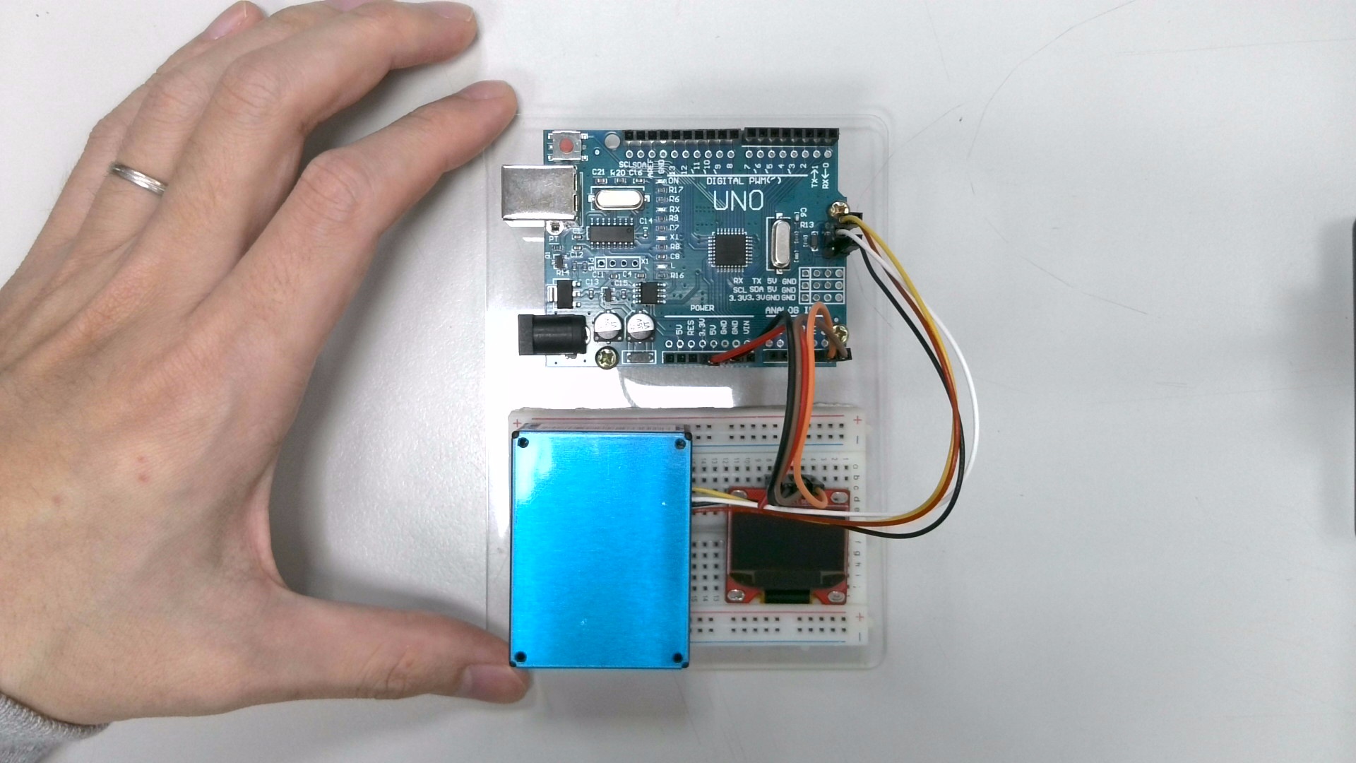 Arduino PM2.5 空氣品質感測 DIY 套件包 完成示意圖