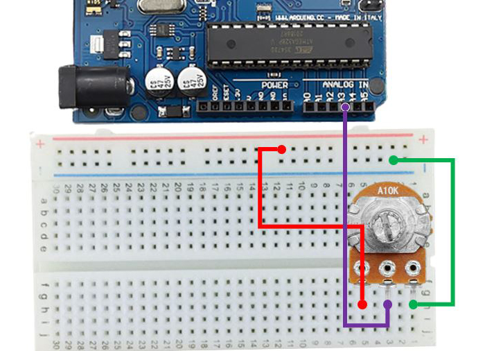 最後連接「可變電阻」，用來調整音量。