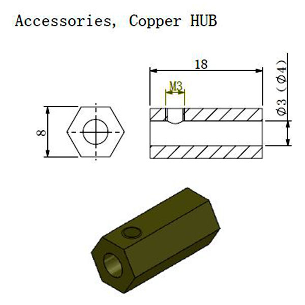 38mm 全向輪,銅柱尺寸