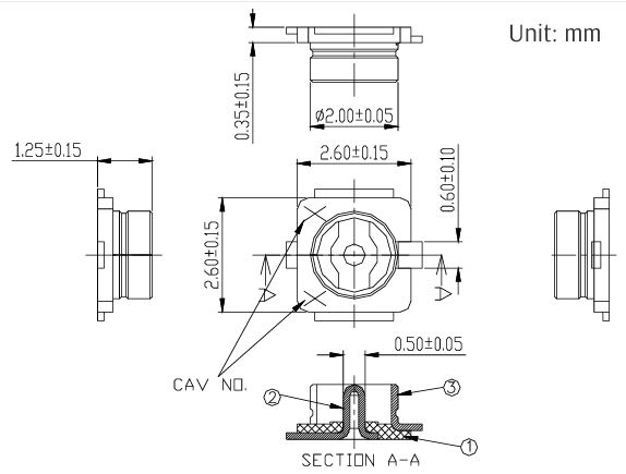 ESP32-WROOM-32U 天線尺寸圖