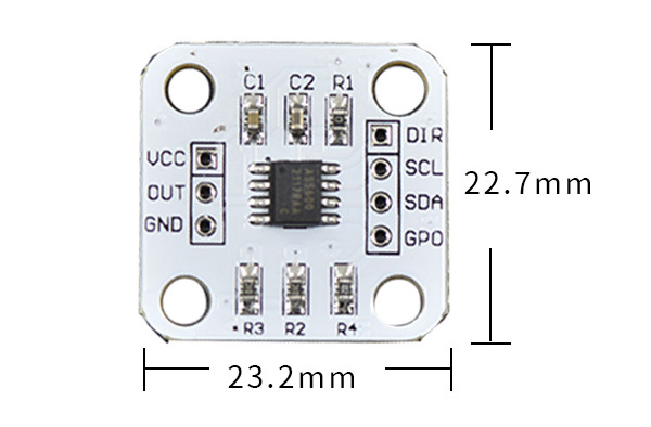 AS5600磁編碼器模組(I2C) 12bit高精度 尺寸圖