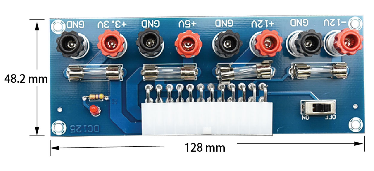 XH-M229 ATX電源轉接板 尺寸圖