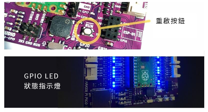 Maker Pi Pico 感測器擴展板 面板介紹
