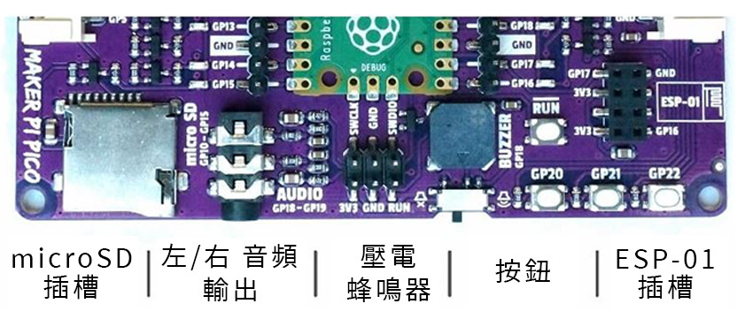 Maker Pi Pico 感測器擴展板 按鍵介紹