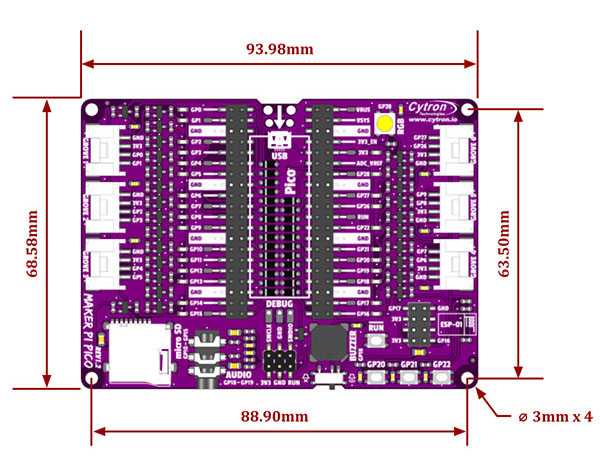 Maker Pi Pico 感測器擴展板 規格
