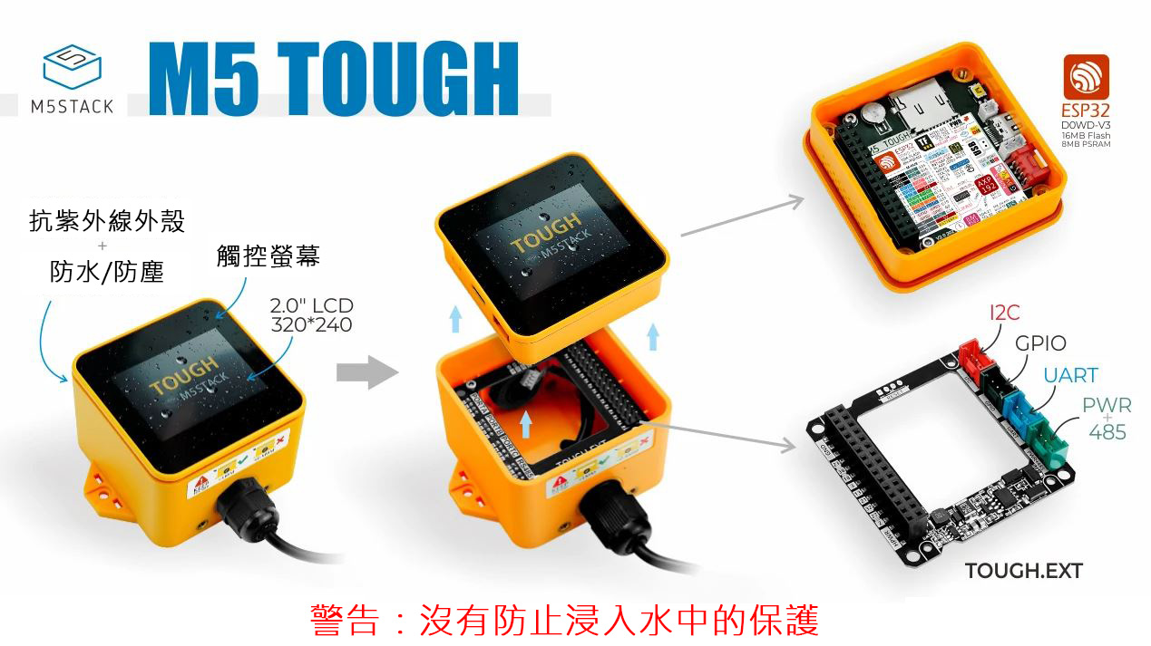 M5Stack Tough ESP32 IoT Development Board Kit 物聯網開發板套件-K034