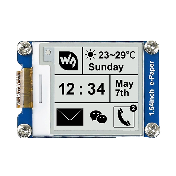 1.54吋 電子墨水螢幕 200×200 黑白(帶板)