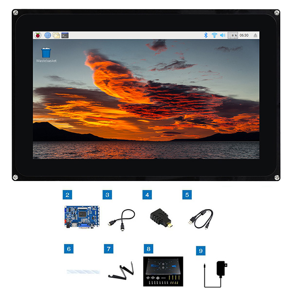 10.1吋 IPS電容式觸控LCD螢幕 1024×600 (帶外殼)