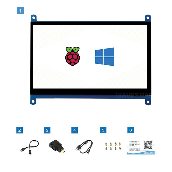 7吋 IPS電容式觸控LCD螢幕C版 1024×600