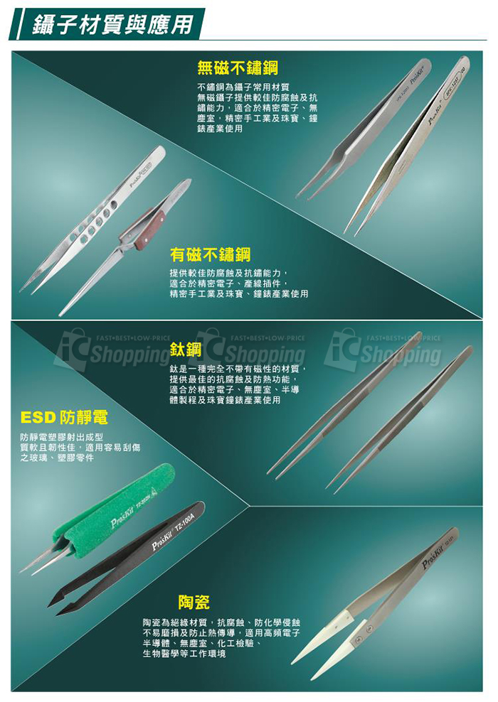 1PK-105T 不銹鋼防磁長尖鑷子