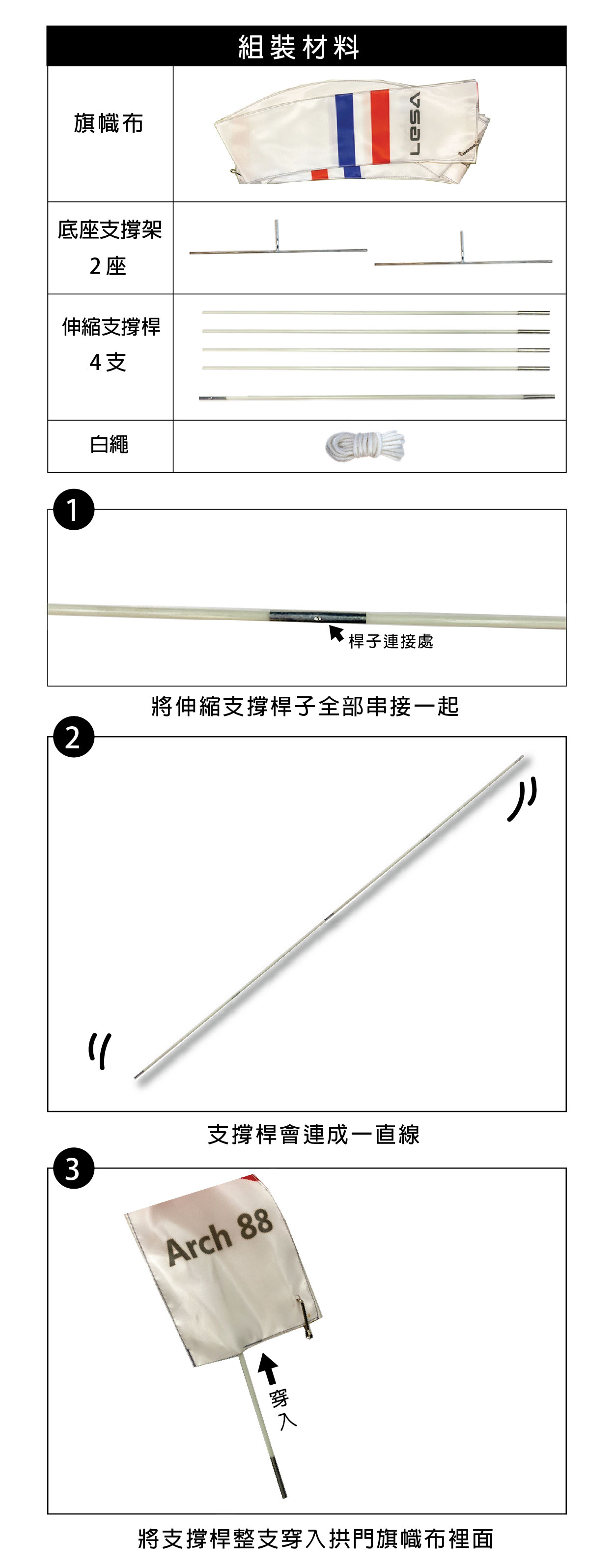 TELLO FPV 白色拱門 組裝方式1
