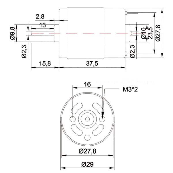 RS385微型直流馬達 24V(7500RPM)