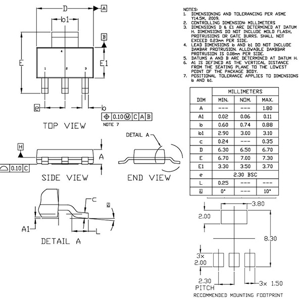 NCP1117ST50T3G LDO電壓穩壓器
